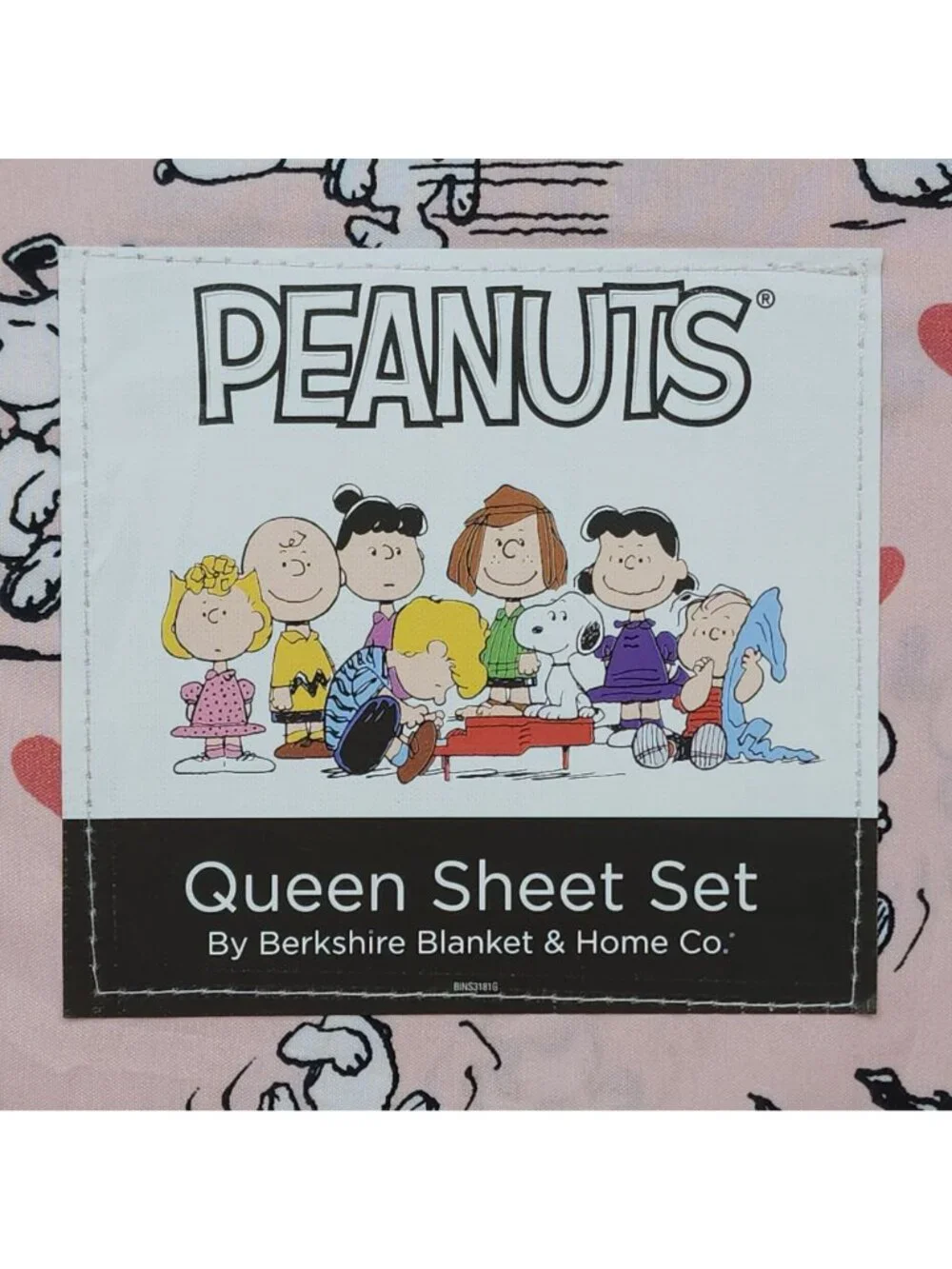 Peanuts Snoopy Queen Sheet Set By Berkshire Pink With Hearts Valentines Day